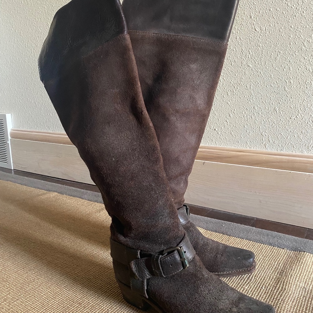 Frye Deena boots - clipped toe 77077 women’s 7m - brown genuine leather